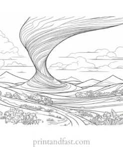 relaxing tornado coloring page