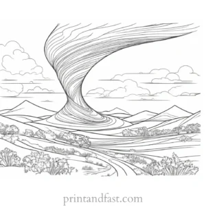 relaxing tornado coloring page