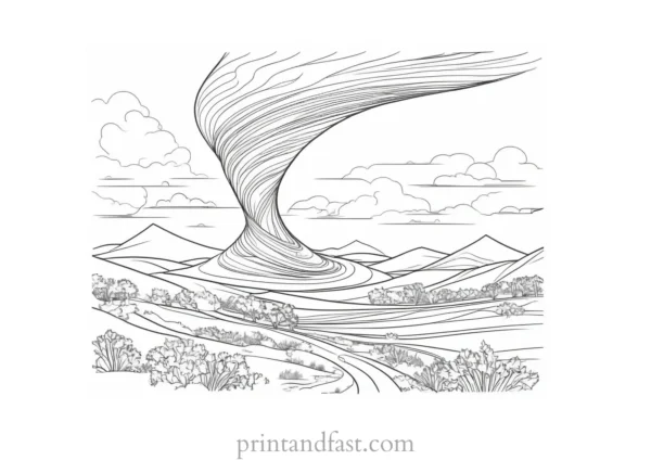 relaxing tornado coloring page