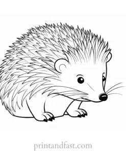 sad hedgehog coloring page