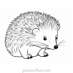 sad hedgehog coloring page