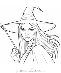 scary Witch Coloring Page