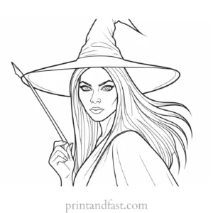 scary Witch Coloring Page