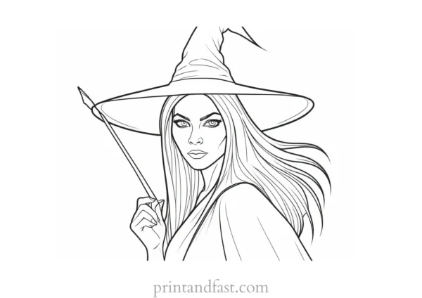 scary Witch Coloring Page