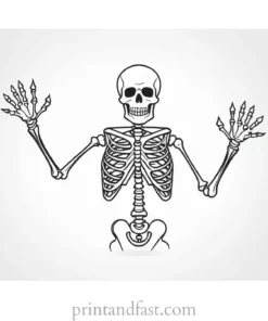 scary skeleton coloring page