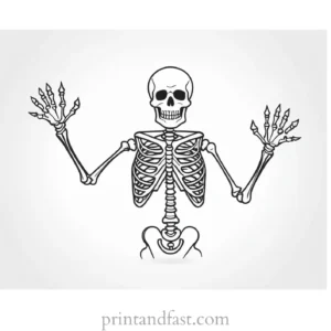 scary skeleton coloring page