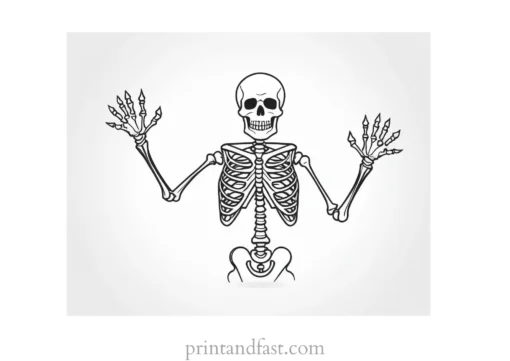 scary skeleton coloring page