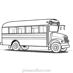 school bus coloring page PDF