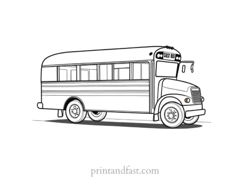 school bus coloring page PDF