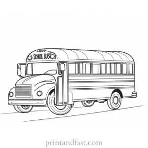 school bus coloring page activity