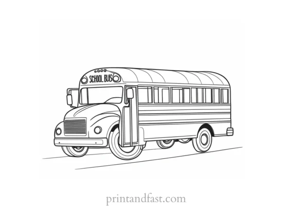 school bus coloring page activity