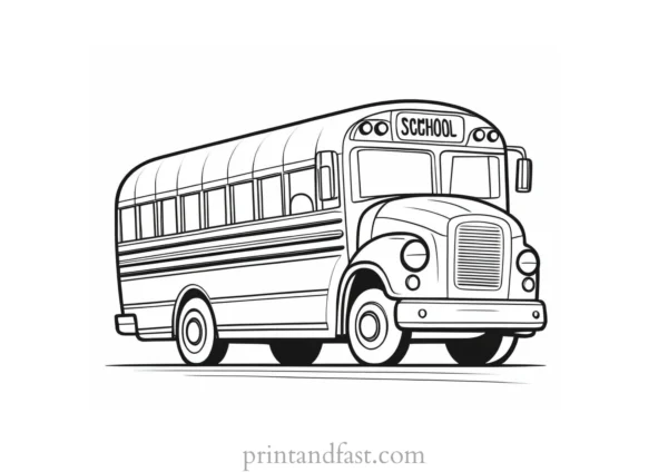 school bus coloring page for kids