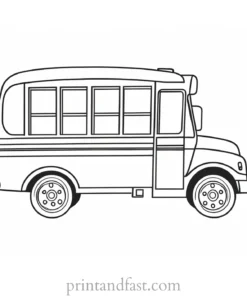 school bus coloring page outline