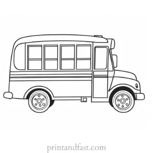 school bus coloring page outline