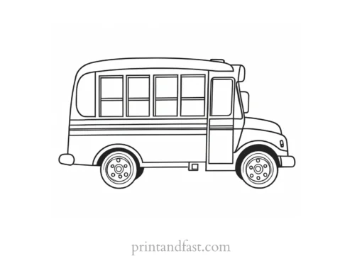 school bus coloring page outline