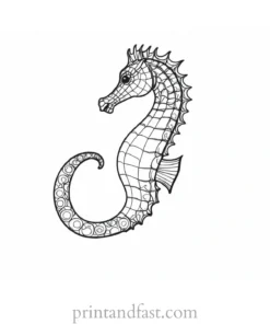 seahorse coloring page easy