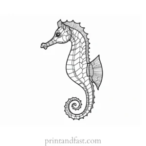 seahorse coloring page for toddlers