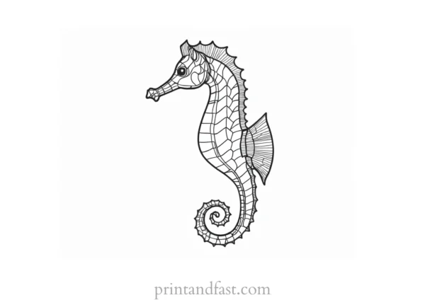 seahorse coloring page for toddlers