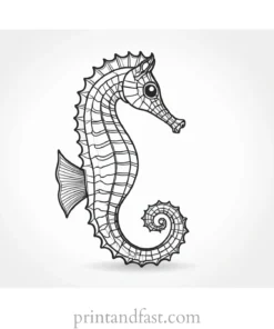 seahorse coloring page ocean