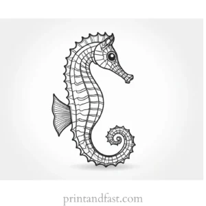 seahorse coloring page ocean