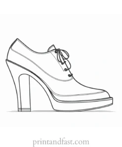 shoe coloring page template