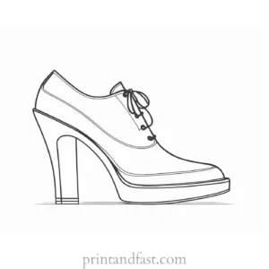 shoe coloring page template