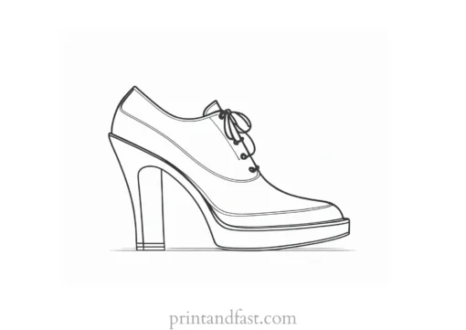 shoe coloring page template