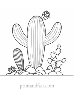 simple Cactus Coloring Page