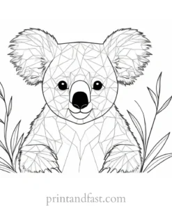 simple Koala Coloring Page