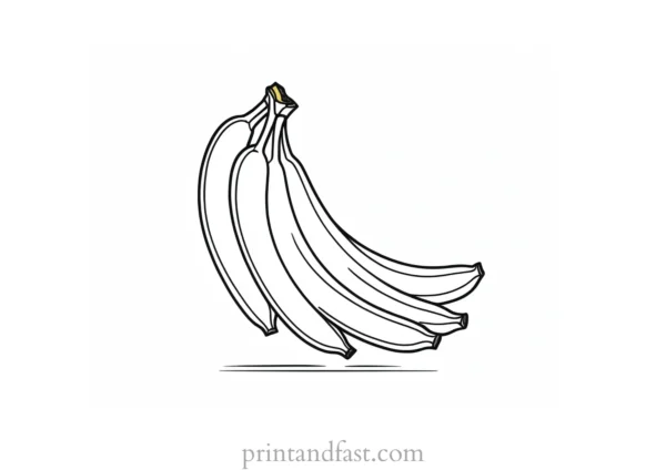 simple banana coloring page