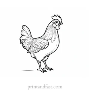 simple chicken coloring page