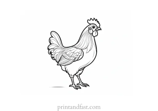 simple chicken coloring page