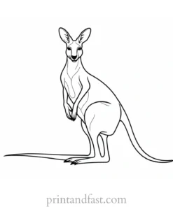 simple kangaroo coloring page