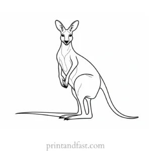 simple kangaroo coloring page