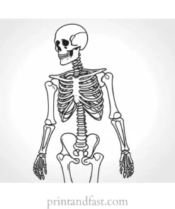 simple skeleton coloring page