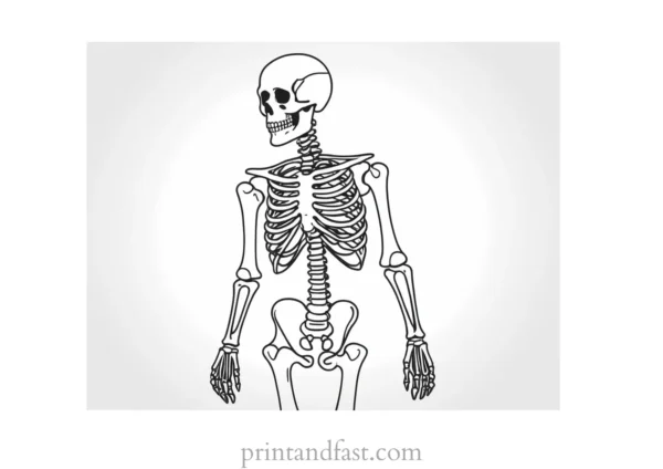 simple skeleton coloring page