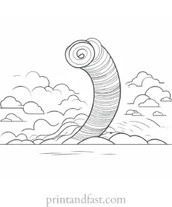 simple tornado coloring page