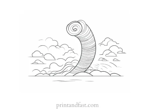 simple tornado coloring page