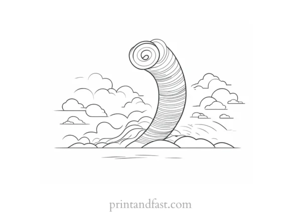 simple tornado coloring page