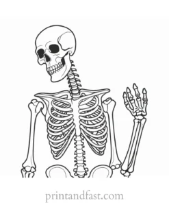 skeleton coloring page for kids