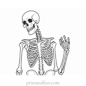 skeleton coloring page for kids