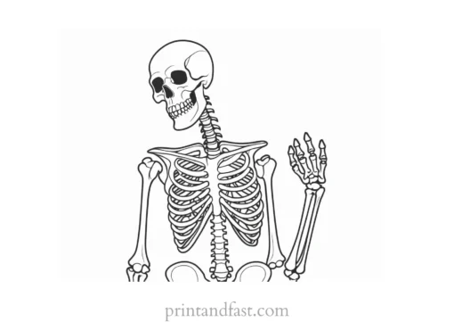 skeleton coloring page for kids