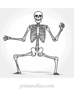 skeleton dance coloring page