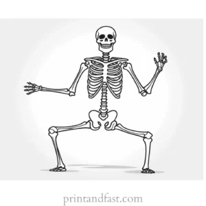 skeleton dance coloring page