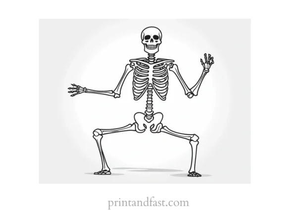 skeleton dance coloring page