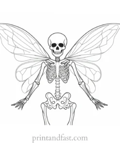 skeleton fairy coloring page