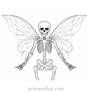 skeleton fairy coloring page