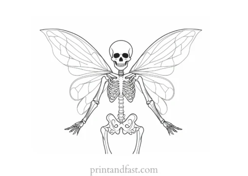 skeleton fairy coloring page