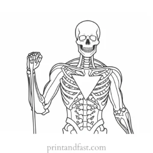 skeleton superhero coloring page