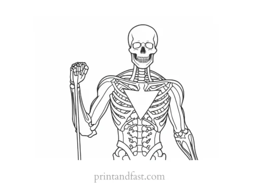 skeleton superhero coloring page